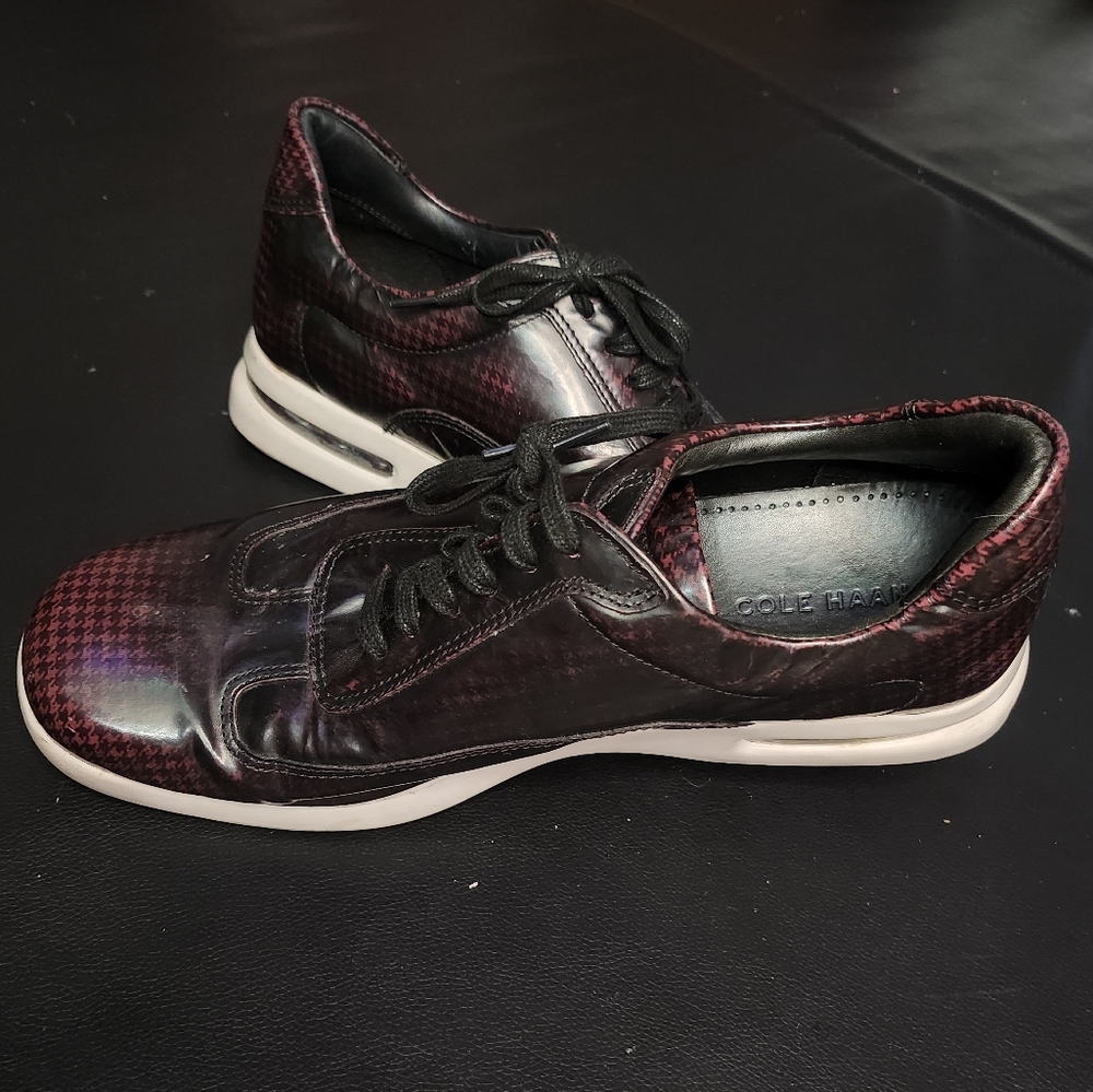 Cole Haan Nike Air Conner Men's 10 Burgundy/Dark Red Houndstooth